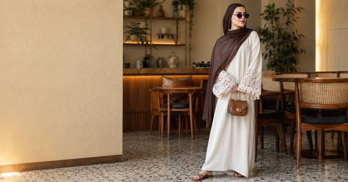 White Abaya and Brown Hijab Outfit Ideas: Elegant Style Guide