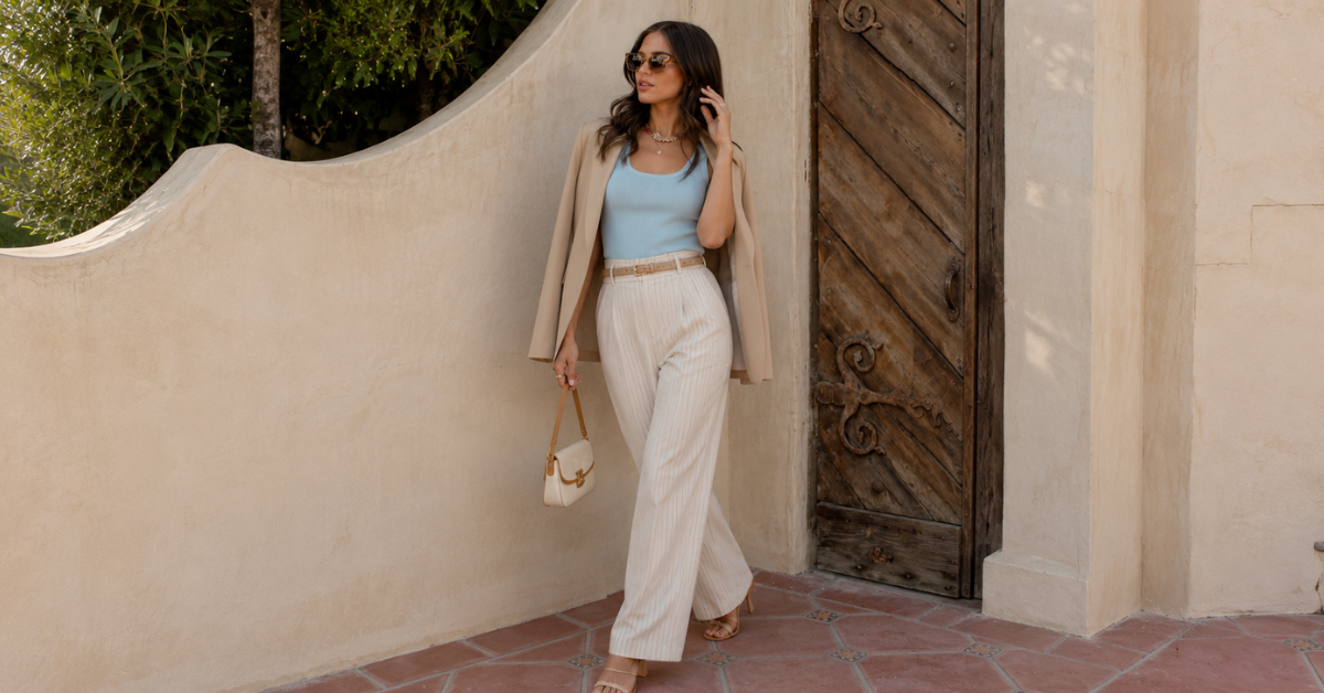 How to Style Green Striped Pants for Women: Summer Outfit Ideas