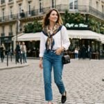 silk scarf outfit ideas 2026 - french girl neck knot