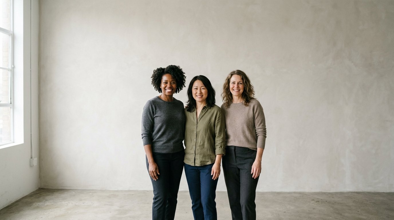 Women in their forties from different backgrounds illustrating the best skincare products for women over 40