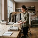 How to start a clothing brand — a founder working in an independent apparel studio