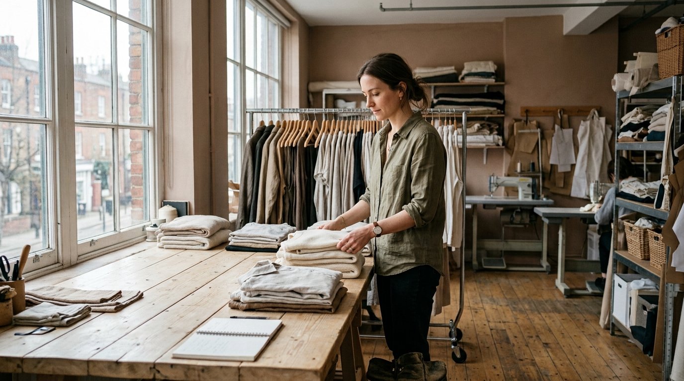 How to start a clothing brand — a founder working in an independent apparel studio