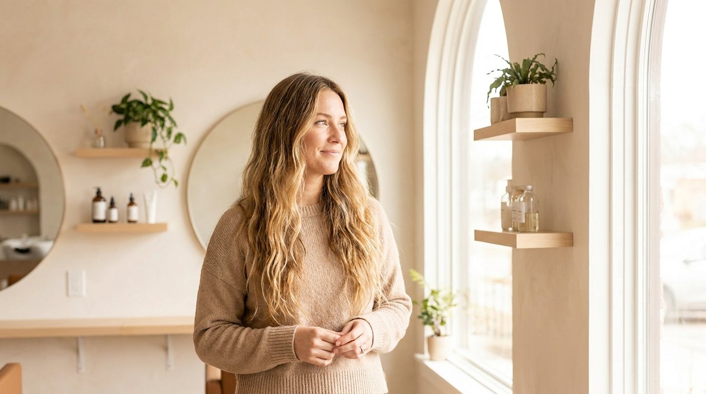 Woman with restored hair after the best luxury hair treatments for damaged hair